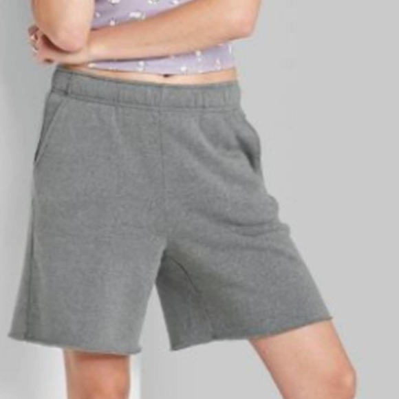 wild fable Pants - Wild Fable Unisex High-Rise Fleece Bermuda Shorts Large NEW